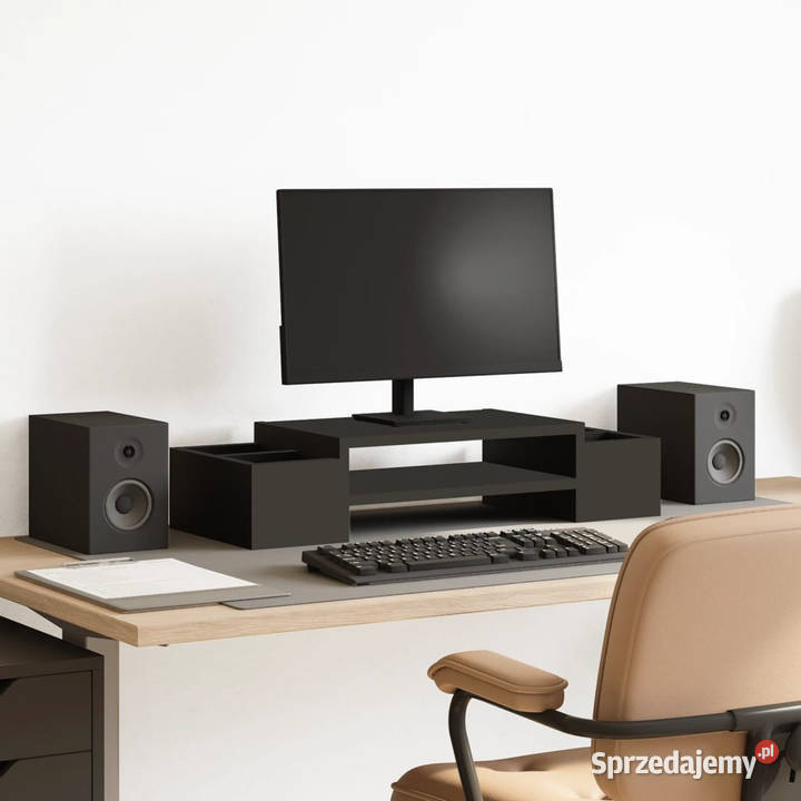Podstawka pod monitor z przegródkami czarna