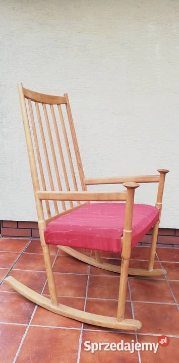 Fotel bujany PRL art deco stylowy na biegunach Sulbiny