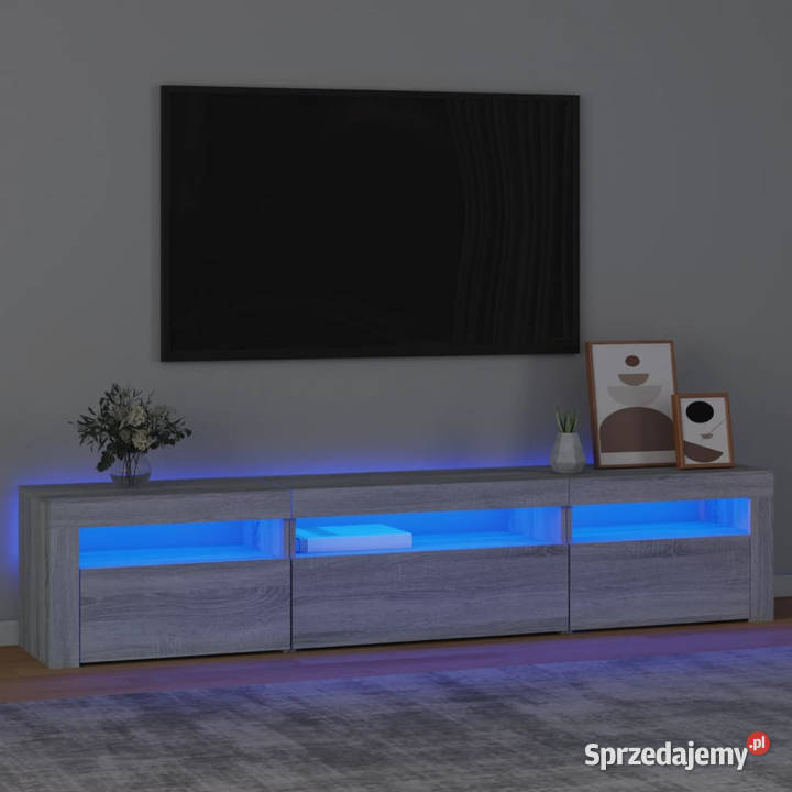 Szafka pod TV z oświetleniem LED szary dąb Warszawa