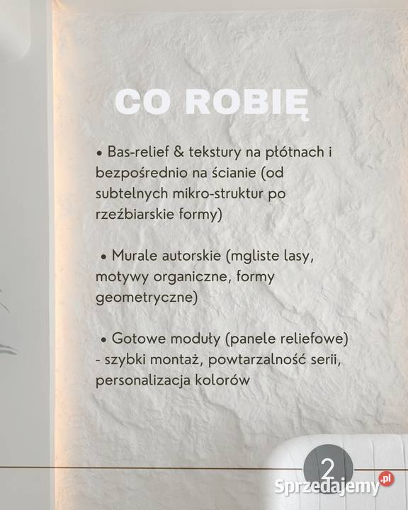 Efekt WOW na ścianie relief malowidło