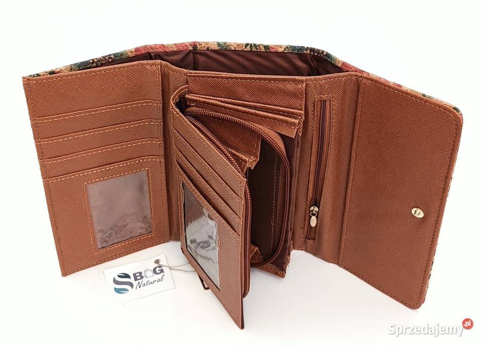 Portfel z korka duży lekki korkowy na zatrzask sprzedam