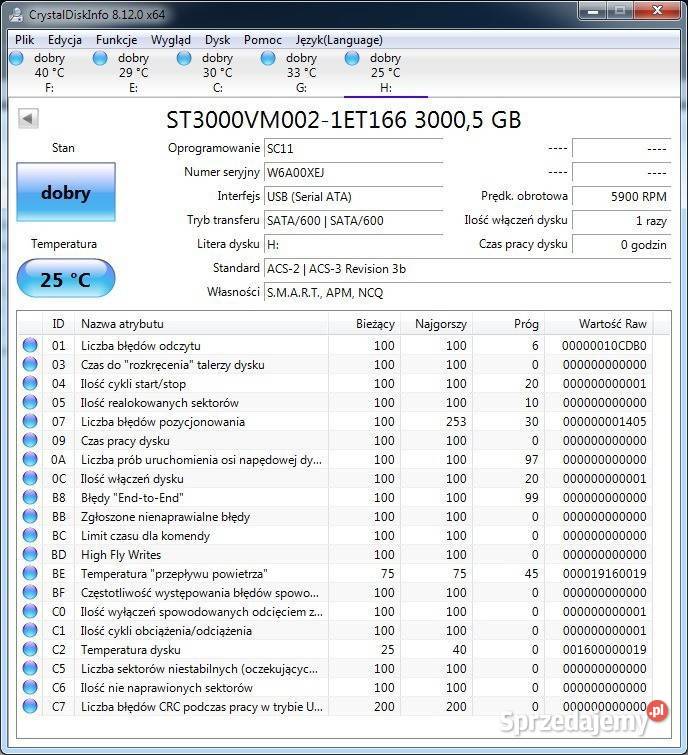 Dysk 3TB Seagate ST3000VM002 SATA III nieużywane wewnętrzny Dyski Tomaszów Lubelski sprzedam