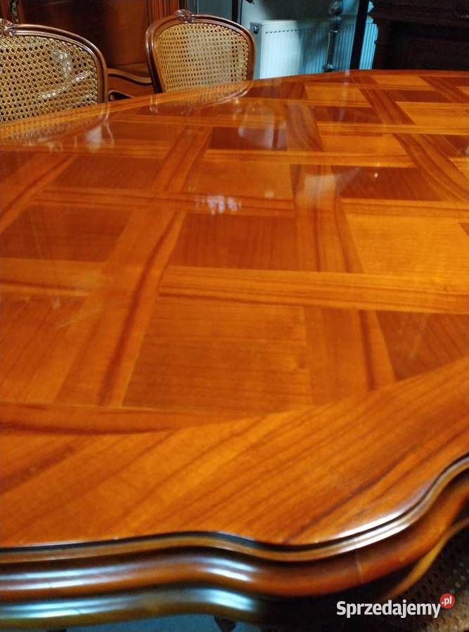 Francuski komplet rozkładany stół 6 krzeseł