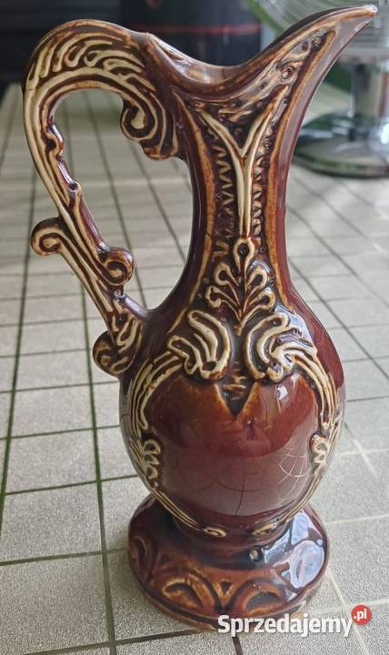 Przepiękny wazon karafka PRL vintage glina Kowary sprzedam
