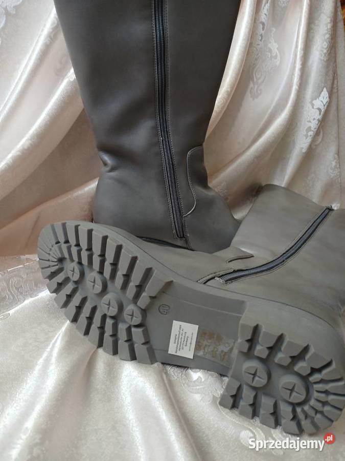 Szare oficerki kozaki BODYFLIRT bonprix 40 Kozaki mazowieckie Sochaczew
