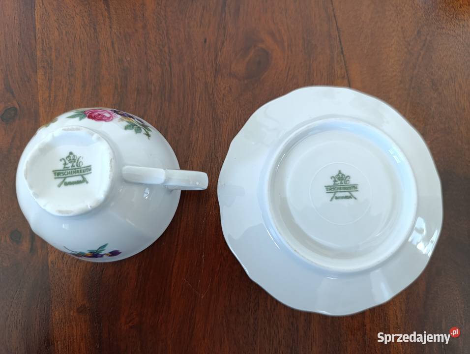 Serwis kawowy mocca Tirschenreuth kolekcjonerski Porcelana i szkło