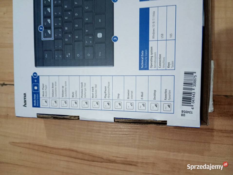 klawiatura mysz Hama CortinoWIRED kabel USB