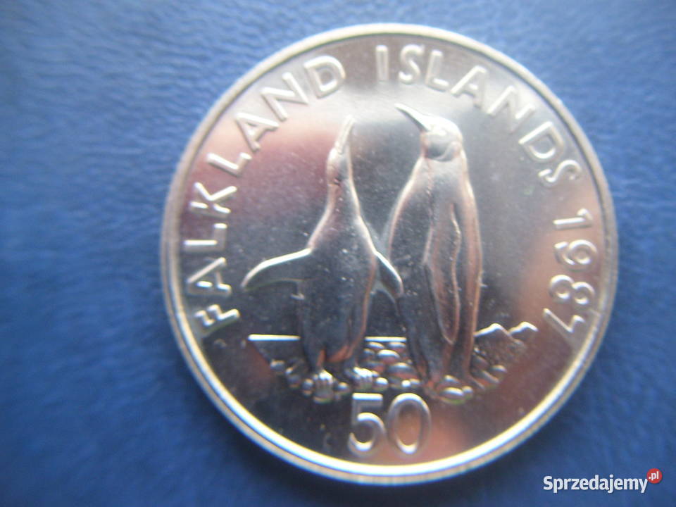 Stare monety 50 pens 1987 Falklandy Lesko