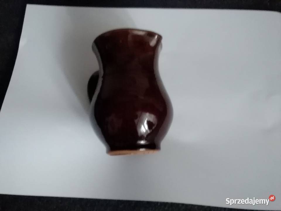 dzbanuszek ceramiczny szkliwiony z uchem Łódź