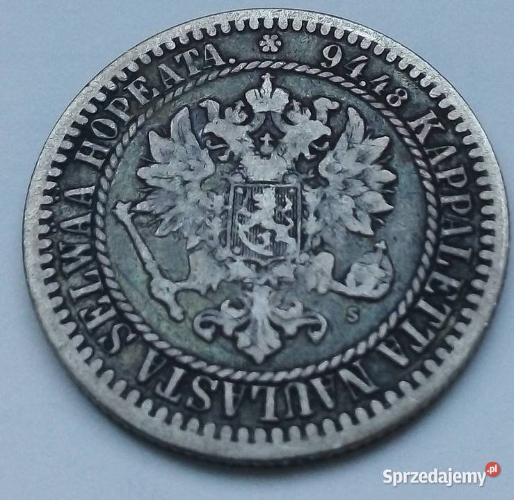 FINLANDIA1 MARKKA1865 rS SREBRO 08680 ZABÓR Legionowo