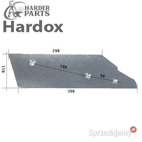 Płoza krótka HARDOX 278075L części do pługa KUHN Suwałki