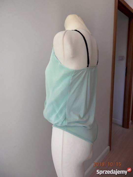 Bluzka Body Niebieska Asymetryczny Przód Top Łomża