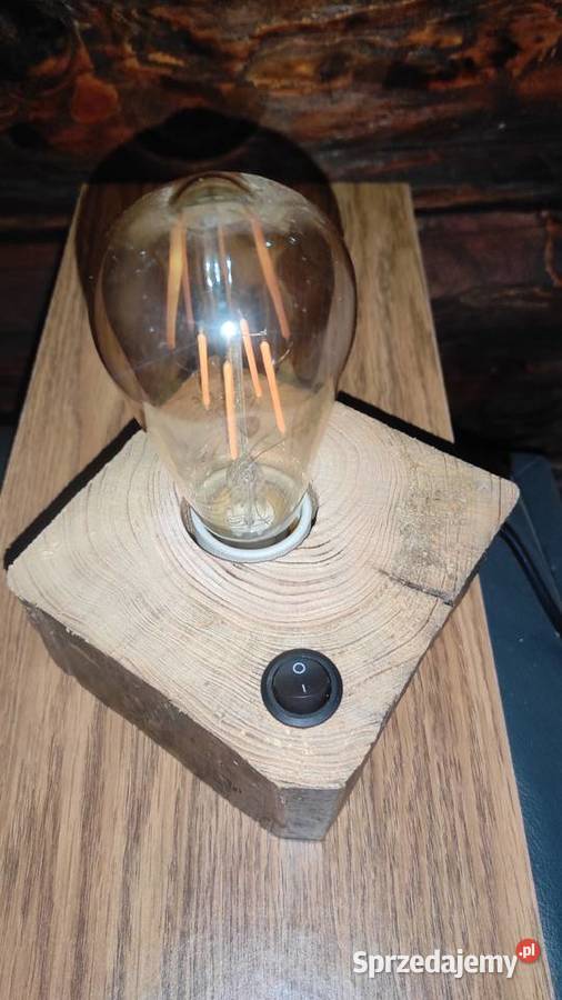 Lampka drewniana rustykalna loftowa Olsztyn sprzedam