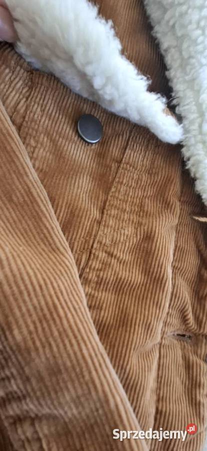 Sztruksowa kurtka brazowa Asos 36 S sherpy Kraków