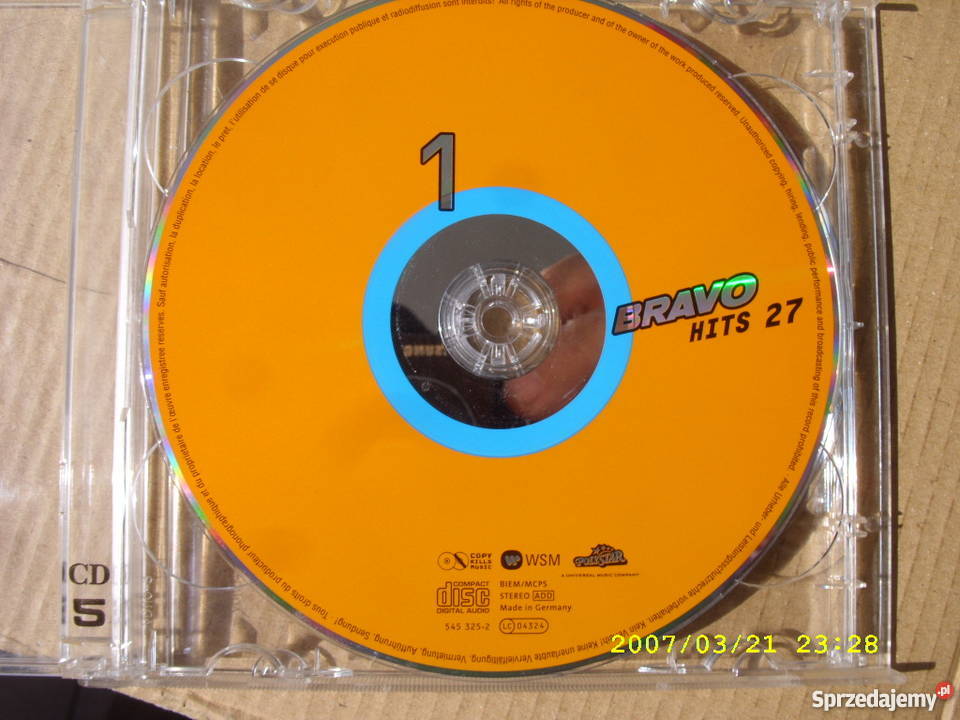cd BRAVO HITS 27 VOL 1 i 2 bez okladki Wołów sprzedam