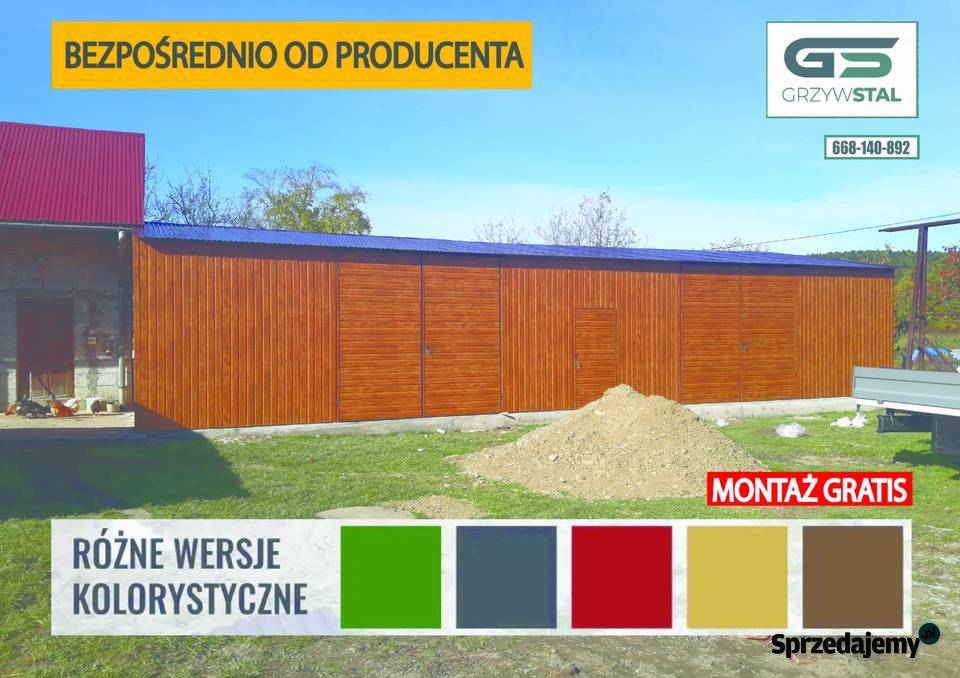 GARAŻ BLASZANY Złoty Dąb Garaże Blaszane Magazyn Wołów