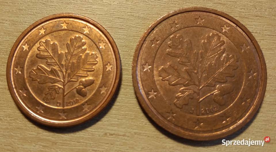 Zestaw monet 1 i 2 euro cent NIEMCY 2002 monety Myszków