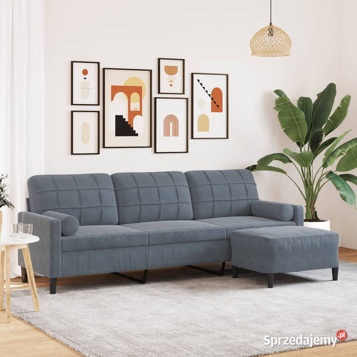 3osobowa sofa z podnóżkiem ciemnoszara 210 mazowieckie sprzedam