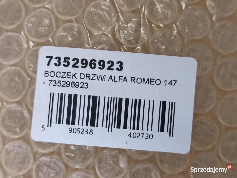 BOCZEK DRZWI PRAWY PRZÓD ALFA ROMEO 147 20002010