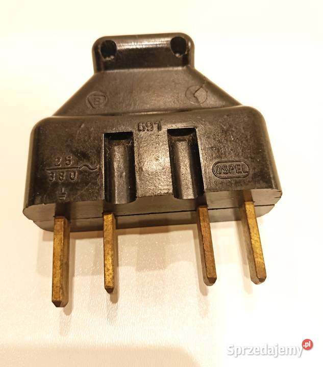 WTYCZKA BAKELIT płaskie styki PRL ospel 25380V Łódź
