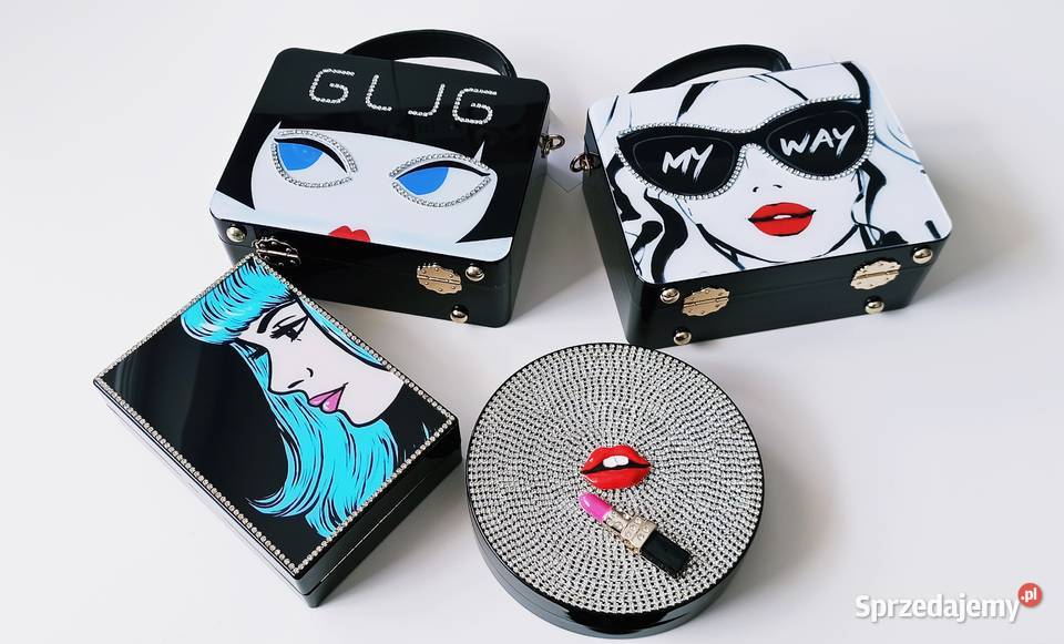 PROMOCJALATOPiękne akrylowe torebkiBiały czarny Warszawa sprzedam