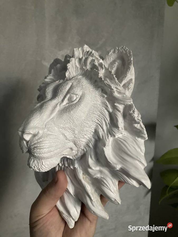 Figurka dekoracja głowa lwa z gipsu na ścianę Kędzierzyn-Koźle