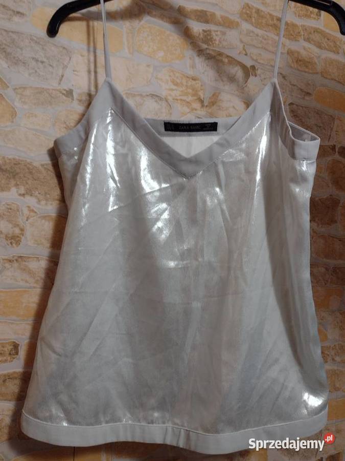 38M ZARA Srebrna bluzka pod marynarkę top z Moda i Styl Kraków sprzedam