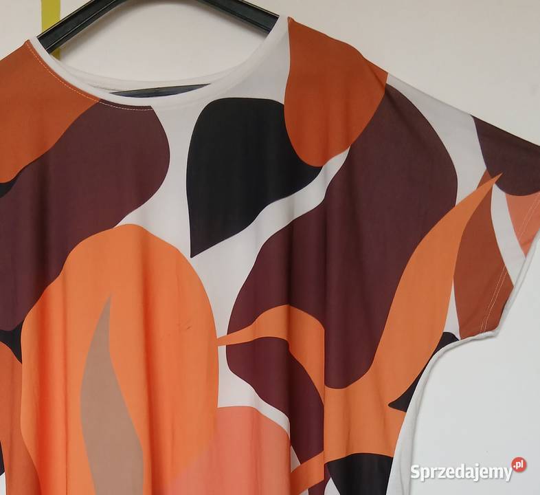 XXXL Dwumateriałowa tunika w idealnym stanie kolorowy Bluzki i koszule