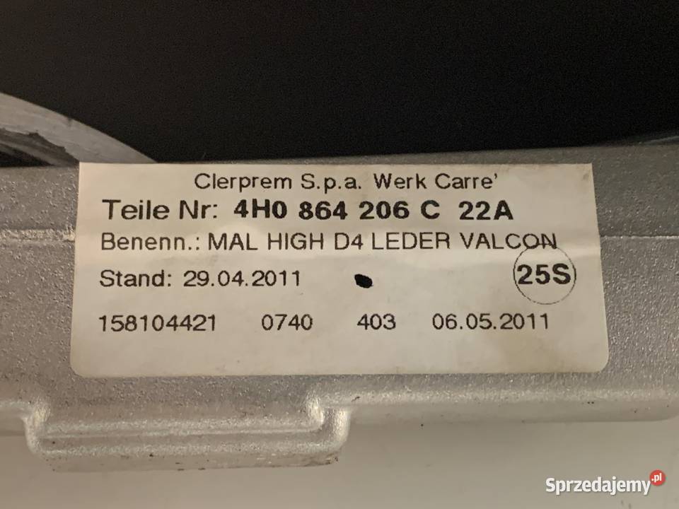 PODŁOKIETNIK AUDI A8 D4 SedanLimuzyna 0918