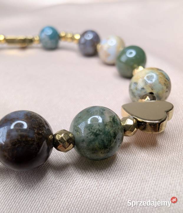 Bransoletka różaniec kamienie agat krzyżyk lubelskie Lublin sprzedam