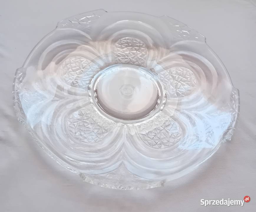Duży talerz patera art deco huta Hirtensja kat