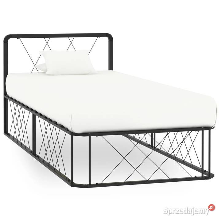 vidaXL Rama łóżka, czarna, metalowa, 100 x 200 cm (284588)