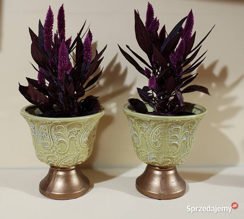 Doniczki osłonki szkliwione Wyjątkowy kształt Tarnów sprzedam