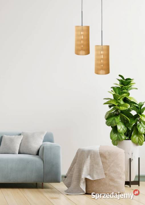 Drewniana lampa wisząca ROLGEN Nowe