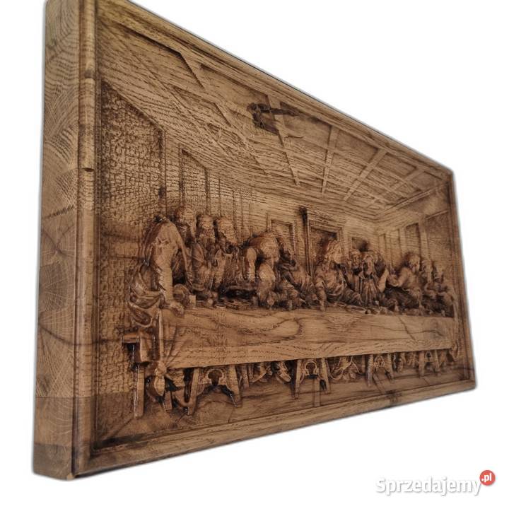 Drewniany obraz Ostatnia Wieczerza rzeźba która Dekoracje i ozdoby zachodniopomorskie Malechowo