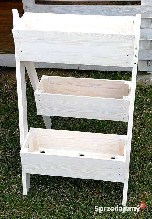 Drewniany kwietnik stojak na kwiaty ozdoba Radków