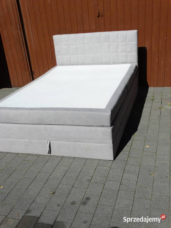 Łóżko kontynentalne 140x200 szare z pojemnikiem Łóżka Biłgoraj
