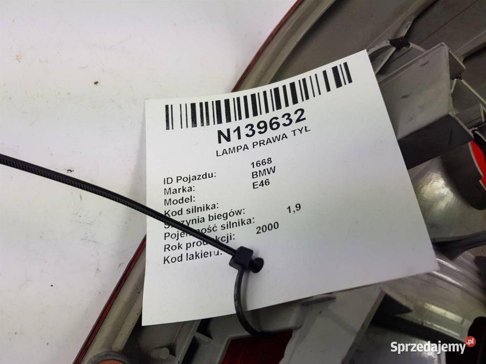 LAMPA PRAWA TYŁ E46 8383822 Lipno sprzedam