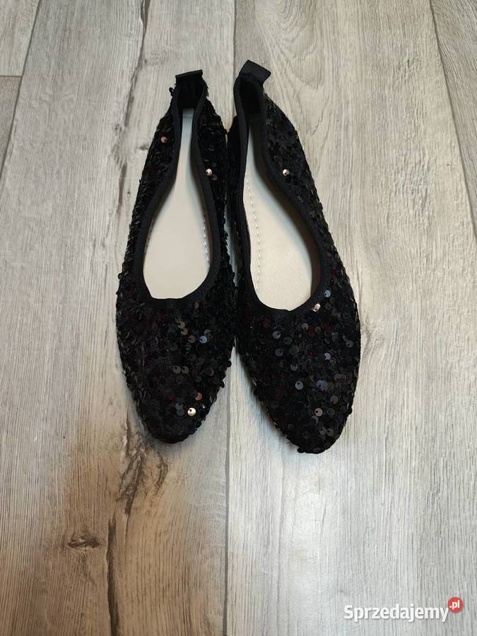 4243 Czarne cekinowe baleriny wieczorowe NOWE małopolskie Kraków
