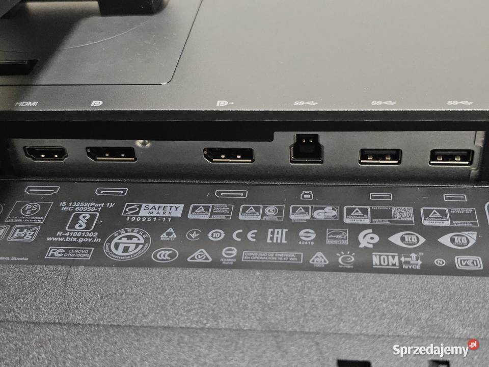 BEZRAMKOWY Monitor 27 LENOVO P27q20 2560x1440 Monitory i projektory Monitory i projektory Kraków