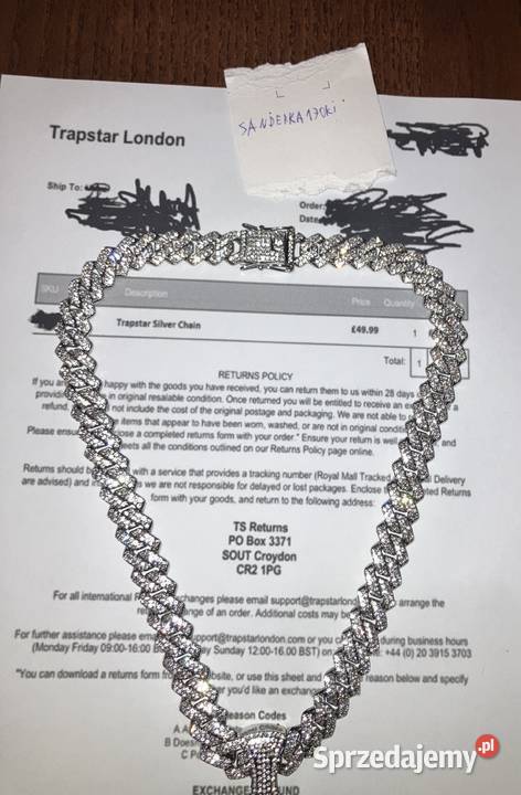 Trapstar Silver Chain Naszyjnik Dodatki