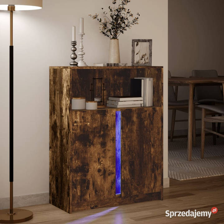 Szafka z LED przydymiony dąb 77x34x100 WM852149 mazowieckie Warszawa