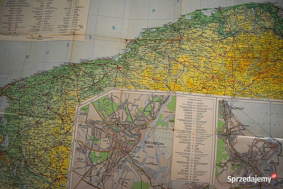 Pobrzeże Bałtyku mapa turystyczna z roku 1968 kujawsko-pomorskie Chełmno