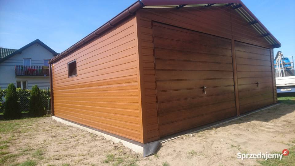 Garaż Blaszany Drewnopodobny 65x5m Dwuspadowy Frombork