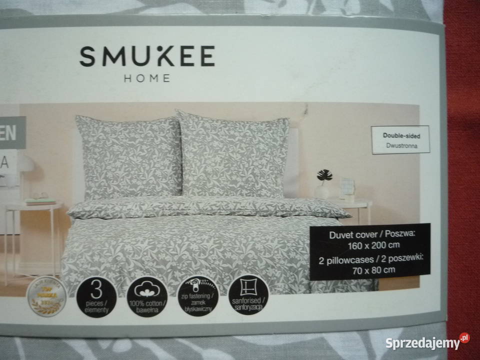 Smukee Nowa Szara pościel bawełniana 160x200 Szczecin