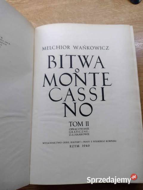 Bitwa o Monte Cassino 3 tomy Wańkowicz Bartoszyce