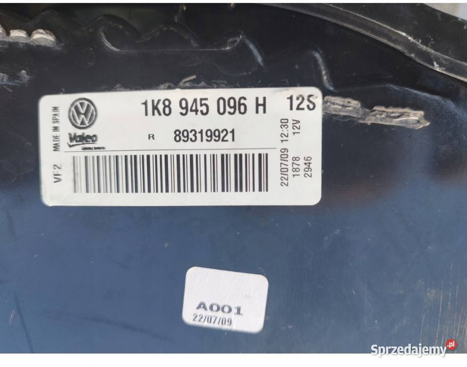 1K8941006G 1K8941005G LAMPA PRZEDNIA VW SCIROCCO dolnośląskie Przejęsław