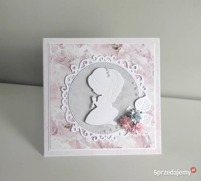 Kartka ręcznie robiona Komunia Święta handmade Łódź
