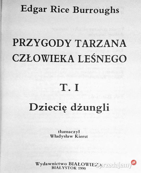 Dziecię dżungli Tom 1 Edgar Rice Burroughs Chełm