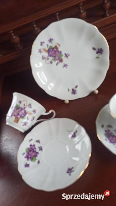 Fiołki Filiżanka Syg Rheinpfalz Germany Biała